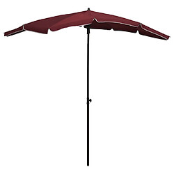 vidaXL Parasol de jardin avec mât 200x130 cm rouge bordeaux 