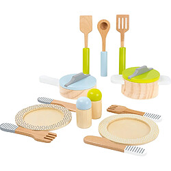 Small Foot Service de table et lot de casseroles de 15 pièces en bois