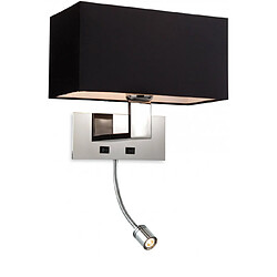 Luminaire Center Applique Prince avec liseuse, acier, avec abat-jour noir Coloris : Noir Matèriau : Acier inoxydableHauteur en Cm : 47Largeur en Cm : 27.5Profondeur en Cm : 16.5Nombre d'ampoules : 1 + 1Type d'ampoules : E27 + LEDPui