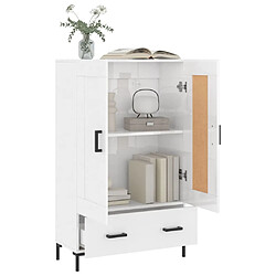 Avis vidaXL Buffet haut blanc brillant 69,5x31x115 cm bois d'ingénierie