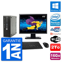 PC HP 400 G3 SFF Ecran 19" Intel G4400 RAM 16Go Disque 2To Windows 10 Wifi - Occasion