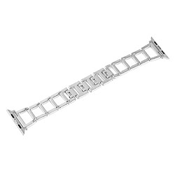 Avis Wewoo Bracelet de montre en acier inoxydable coloré avec diamants pour Apple Watch séries 5 et 4 44 mm / 3 et 2 et 1 42 mm Argent