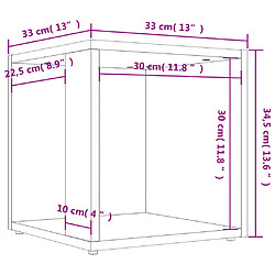 vidaXL Table d'appoint Gris béton 33x33x34,5 cm Bois d'ingénierie pas cher