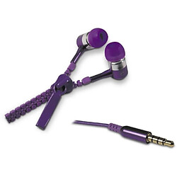 Metronic Ecouteur intra auriculaire style zip avec micro - violet