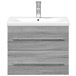 Avis vidaXL Armoire lavabo de salle de bain avec bassin intégré sonoma gris