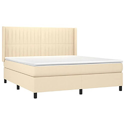 Avis vidaXL Sommier à lattes de lit matelas et LED Crème 180x200 cm Tissu