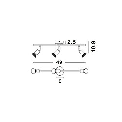 NOVA LUCE Plafonnier BASE Nickel Satiné LED GU10 3x5 W