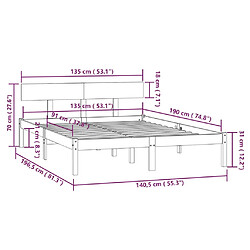 vidaXL Cadre de lit sans matelas bois de pin massif pas cher