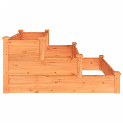 Maison Chic Jardinière,Lit surélevé de jardin - Bac à fleurs - pot de fleur marron 120x120x56cm bois massif de sapin -GKD24228 pas cher