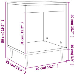 vidaXL Tables de chevet 2 pcs blanc brillant 40x35x50 cm pas cher