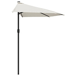 Avis vidaXL Parasol de balcon avec mât en aluminium Sable 270x144 cm Demi