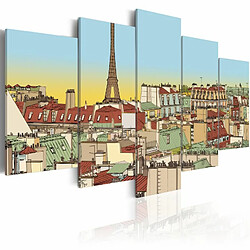 Paris Prix Tableau Imprimé Image Idyllique de Paris 100 x 200 cm 