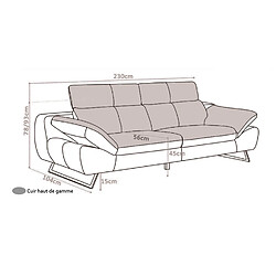 La Maison Du Canapé Canapé 3 places en cuir SARM Beige pas cher
