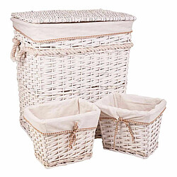 Lot de paniers Alexandra House Living Blanc osier Bois de saule 41 x 63 x 55 cm 30 x 22 x 24 cm 3 Pièces