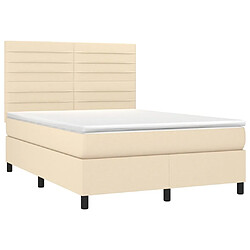 Avis Sommier à lattes,Cadre à lattes de lit et matelas et LED pour Adulte Crème 140x190cm Tissu -MN86090