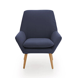 Avis Autrement Talamo Italia Fauteuil design Salina, Fauteuil relax moderne, Fabriqué en Italie, en tissu rembourré, Couleur Bleu, Cm: 80x70h95