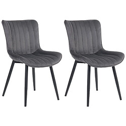 Non Lot de 2 chaises Largo en velours 