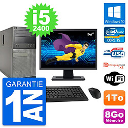 PC Tour Dell 9010 Ecran 19" Intel i5-2400 RAM 8Go Disque Dur 1To Windows 10 Wifi · Occasion 