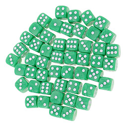 50piece / set d6 round corner dice 16mm pour jeu de rôle jeu jouet vert