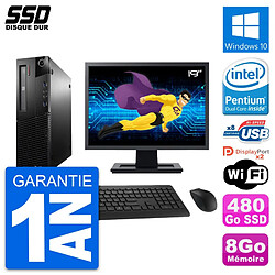 PC Lenovo M93p SFF Ecran 19" Intel G3220 RAM 8Go SSD 480Go Windows 10 Wifi · Occasion 