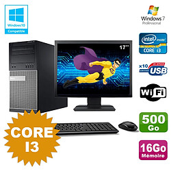 Lot PC Tour Dell 790 Intel Core I3 3.1Ghz 16Go 500Go DVD WIFI Win 7 + Ecran 17" - Occasion