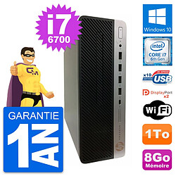 PC HP ProDesk 600 G3 SFF Intel i7-6700 RAM 8Go Disque Dur 1To Windows 10 Wifi · Occasion 