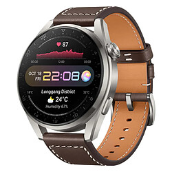 Huawei Watch 3 Pro Classic Montre Connectée 1.43" AMOLED Wi-Fi GPS Tracker d'Activité Marron