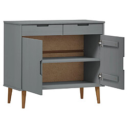 Acheter vidaXL Buffet MOLDE Gris 90x40x80 cm Bois massif de pin