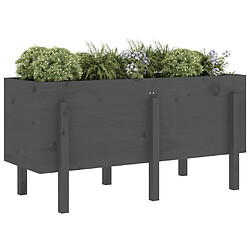 Avis Maison Chic Jardinière,Lit surélevé de jardin - Bac à fleurs - pot de fleur gris 121x50x57 cm bois de pin massif -GKD80921