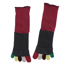 Acheter Mi-mollet Chaussettes à Bout Chaussettes Mi-mollet En Coton Pour Hommes Et Femmes Vin Rouge