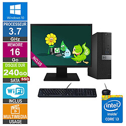 PC Dell Optiplex 5040 SFF i3-6100 3.70GHz 16Go/240Go SSD Wifi W10 + Ecran 20 · Reconditionné 