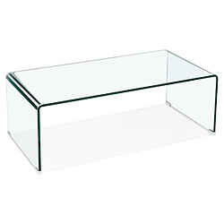 Alterego Table basse de salon 'BOBBY COFFEE' en verre transparent