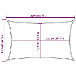 vidaXL Voile d'ombrage 160 g/m² Vert foncé 5x8 m PEHD pas cher