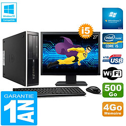 PC HP Compaq Pro 6300 SFF I5-3470 4Go 500Go Graveur DVD Wifi W7 Ecran 27" - Occasion