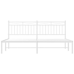 Maison Chic Lit adulte - Cadre de lit métal avec tête de lit,Structure du lit Contemporain pour chambre blanc 180x200 cm -MN37561 pas cher