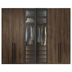 Inside 75 Armoire 268,4 x 240 cm couleur Legend Pizzara 4 portes lisses 2 portes claires poignée barra 