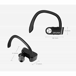 Avis Awei T2 Tws Sports Crochet D'Oreille Bluetooth Casque Sans Fil Étanche Mini Casque Stéréo Séparé Noir