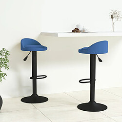 vidaXL Tabourets de bar lot de 2 bleu velours 