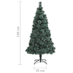 vidaXL Sapin de Noël artificiel avec support Vert 150 cm PET pas cher