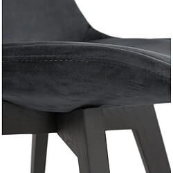 Acheter Alterego Chaise en velours noir 'JOE' avec structure en bois noir