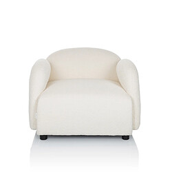 hjh LIVING Fauteuil lounge / relax VERDUNA Tissu bouclé blanc hjh OFFICE