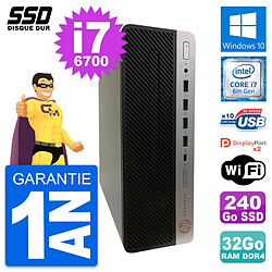 PC HP ProDesk 600 G3 SFF Intel Core i7-6700 RAM 32Go SSD 240Go Windows 10 Wifi · Occasion 