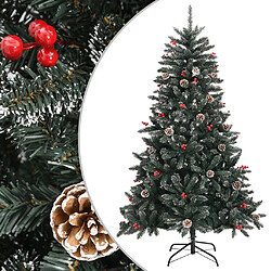 vidaXL Sapin de Noël artificiel avec support Vert 120 cm PVC 