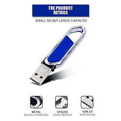 Acheter Wewoo Clé USB MicroDrive 128 Go USB 2.0 Créatif Mousqueton en métal USB U Disk Bleu