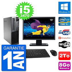 PC Lenovo M92p SFF Ecran 19" Intel i5-3470 RAM 8Go Disque 2To Windows 10 Wifi · Occasion 