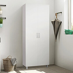 Avis Pegane Armoire, placard de rangement avec 2 portes coloris blanc - longueur 72 x profondeur 41 x hauteur 183 cm