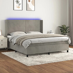 vidaXL Sommier à lattes de lit matelas et LED Gris clair 160x200 cm