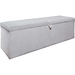 Vivenla Banc bout de lit coffre avec rangement coloris blanc design en tissu bouclette L. 150 x P. 41 x H. 45 cm collection PIANNO