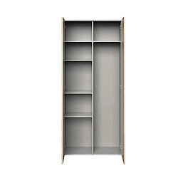 Pegane Armoire, meuble de rangement coloris Imitation chêne - longueur 80 x hauteur 185 x profondeur 40 cm 