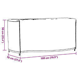 vidaXL Housses de salon de jardin 2 pcs 180x70x90 cm imperméable 420D pas cher